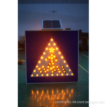 LED Solar Powered Traffic Safety Various Message Informative Crosswalk Road Sign with Solar Panel